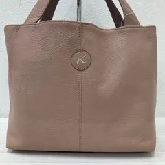 6302　Kitamura キタムラ　ハンドバッグ　レザー　ピンクベージュ　ロゴ　無地　シンプル　きれいめ　上品　レディース　通勤　通学　仕事用バッグ　ビジネスバッグ　普段使い