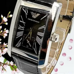 【電池交換済】エンポリオアルマーニ AR-0144　スモセコ　黒文字盤　腕時計