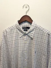 美品　90's　Polo by Ralph Lauren　ポロバイラルフローレン　シャツ　LOWELL SPORT　ブルー　チェック柄　ブロード生地　XLサイズ