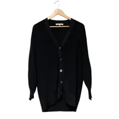 美品 23SS 23区 ニジュウサンク コットンアセテート カーディガン KRWWSM0450 大きいサイズ 44 ブラック レディース 古着 中古 USED