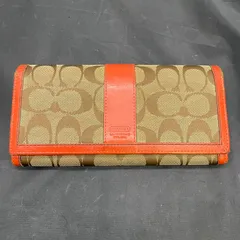コーチ 　 シグネチャー 長財布　ベージュ×オレンジ B25102662