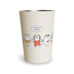 일본제 귀여운 캐릭터의 보온 보냉 2WAY 진공 이중 텀블러 (경로 냥스케 손을 연결합시다)