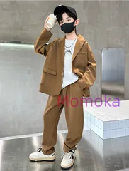 【新品】ロングパンツ 小学生 ジャケット 韓国 入学式 ジュニア 男の子 スーツ セットアップ 七五三 スーツ 長袖 フォーマル 発表会 子供服 子供服 秋 セットアップ おしゃれ 無地 大きいサイズ1144772