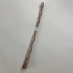 【美品】 帯締め 優品 幾何学模様 金糸 薄小豆 正絹 和装小物  【中古】