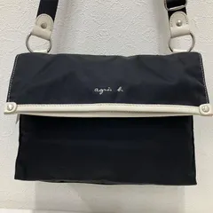 6300　agnes b. VOYAGE　アニエスベー　ボヤージュ　ショルダーバッグ　ブラック　黒　ナイロン　レザー　無地　ロゴ　レディース　シンプル　きれいめ　カジュアル　小さめ　ミニ