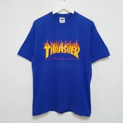 00s M THRASHER FLAME Tシャツ JERZEES 青 USA製
