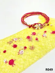 帯揚げ 帯締め セット レース バラ ラメ刺繍 手組紐 振袖 R049