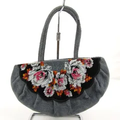 フェイラー ハンドバッグ 花柄 シェニール織 日本製 鞄 ブランド レディース グレー FEILER 【中古】