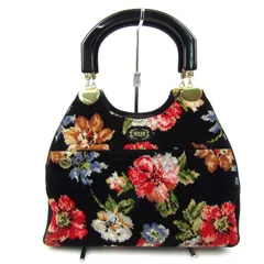 フェイラー ハンドバッグ 花柄 シェニール織 鞄 ブランド レディース ブラック FEILER 【中古】