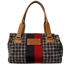 美品 Kate spade ケイトスペード ノエル キャンバス×レザー ミニボストン ハンドバッグ ブラウン系 レディース 古着 中古 USED