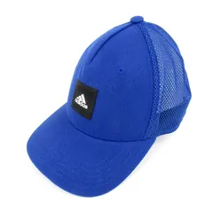 アディダス キャップ ロゴ メッシュ スポーツ ブランド 帽子 メンズ OSFX(57-60cm)サイズ ブルー adidas 【中古】