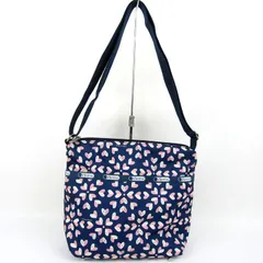 レスポートサック ショルダーバッグ ハート柄 ナイロン 鞄 ブランド レディース ネイビー LeSportsac 【中古】