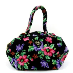 フェイラー ハンドバッグ 花柄 シェニール織 トートバッグ 鞄 ブランド レディース ブラック FEILER 【中古】