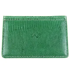 キタムラ カードケース リザード レザー パスケース 名刺入れ ブランド メンズ レディース グリーン Kitamura 【中古】のサムネイル