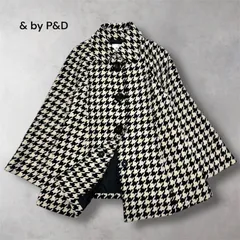 アンドバイピンキーアンドダイアン &byP&D 千鳥格子柄 ケープコート Aライン アウター ミドル丈 38