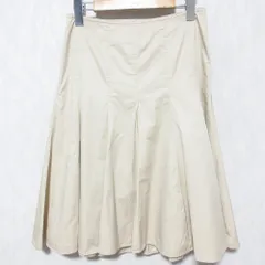 美品 BURBERRY LONDON バーバリー タックフレアスカート FXA23-420-42 38 ベージュ レディース 古着 中古 USED
