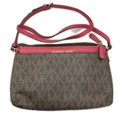186005 現状品 Michael Kors マイケルコース ショルダーバッグ　シグネチャパターン　 ブラウン/ピンク