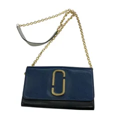 186005 MARC JACOBS マークジェイコブス ショルダーウォレット 3way M0014284 455  ブルー レザー