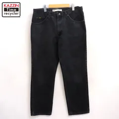 00s Lee 無地 ストレート ブラック デニムパンツ メンズ XLサイズ相当 ビッグサイズ オーバーサイズ