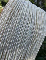 天然淡水パール 半成品 5本セット 40cm 約4mm DIY ネックレス ブレスレット 材料