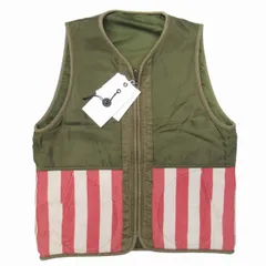 美品 20ss ビズビム VISVIM IRIS LINER VEST アイリスライナーベスト リバーシブル ストライプ アウター 3 オリーブ 0120105013025/△T61/メンズのサムネイル