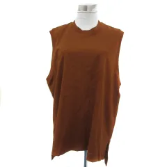 ユニクロ UNIQLO × マメクロゴウチ Mame Kurogouchi エアリズム AIRism カットソー ノースリーブ 無地 オーバーサイズ M ライトブラウン /YS31
