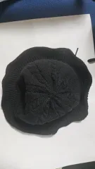 黒色ニット バケットハット 帽子