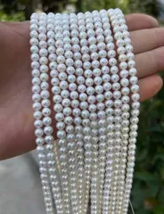 天然淡水パール 半成品 1本 39〜40cm 5mm DIY ネックレス ブレスレット 材料