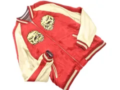 satori さとり 和柄 スカル 刺繍 リバーシブル スカジャン ジャケット sizeL/赤ｘベージュｘ茶 ◇■◎メンズ