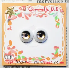 レジンアイ10㎜【A118】	 	M2-1	 	灰茶	 	ドールアイ 虹彩約6ｍｍ 	 	色：	1×10