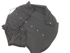 titivate ティティベイト フリル バンドカラー ボリュームスリーブ シャツ sizeS/黒 ◇■ レディース
