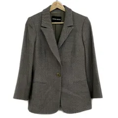 GIORGIOARMANI(ジョルジオアルマーニ) ジャケット サイズ38 S レディース - ダークブラウン×白 長袖/肩パッド/カシミヤ混/冬