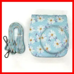 【特価❤】チェキ instax mini 12/11/9/8+/8 カメラケース ブルー 花柄 かわいい：&M42