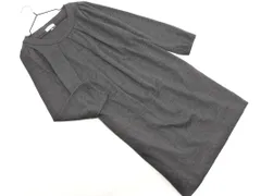 自由区 ウール100% Iライン ワンピース size38/チャコール ◇■ レディース