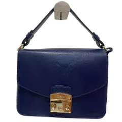 新品同様 FULRA フルラ メトロポリス レザー 2WAY ハンドバッグ ショルダーバッグ ネイビー レディース 古着 中古 USED