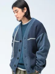 Cathy's Closet (キャシーズ クロセット) クロスチェック オーバー Vネック カーディガン