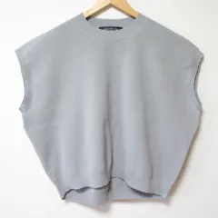 美品 mizuiro ind ミズイロインド コクーン ベスト ワイド ニット プルオーバー 1-220015 FREE ライトグレー レディース 古着 中古 USED