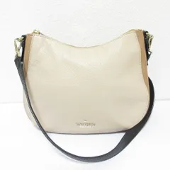 kate spade ケイトスペード レザー バイカラー 2WAY ショルダーバッグ ハンドバッグ ベージュ×ブラウン レディース 古着 中古 USED