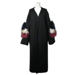 UN3D. ラクーンファー付き ロング ニットカーディガン