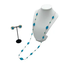 GIVENCHY ジバンシー ロングネックレス イヤリング 2点セット カラーストーン ヴィンテージ