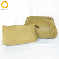 #ab イタリヤ 伊太利屋 GKITALIYA クラッチバッグ ポーチ ベージュ系 セット カーフレザー 仔牛 レディース [940878] k01