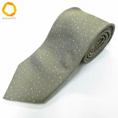 #ae エルメス HERMES ネクタイ 茶系 水色 白 ドット柄 シルク フランス製 メンズ [972663] k01