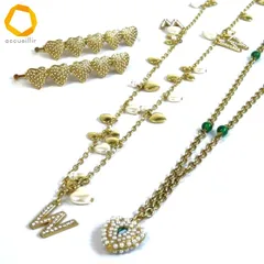 #aue ワンダフルワールド WONDERFUL WORLD カネコイサオ ネックレス ヘアピン 4点 セット ゴールド ハート パール チャーム [972668] k01