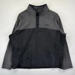 古着 コロンビア Columbia スナップTフリースジャケット ハーフボタン プルオーバー ボア ツートンカラー アウトドア 2XL  ブラック メンズ