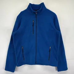 古着 エルエルビーン L.L.Bean フリースジャケット フルジップ アウトドア 無地 ワンポイントロゴデザイン M  ブルー メンズ