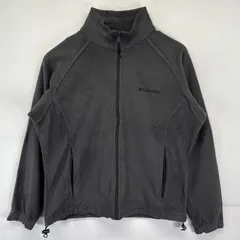 古着 コロンビア Columbia フリースジャケット アウトドア ワンポイントロゴ刺繍 フルジップ  M  グレー系 レディース