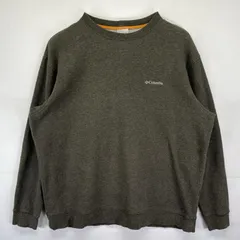 古着 コロンビア Columbia スウェット 大きいサイズ ワンポイントロゴ刺繍 クルーネック トレーナー 2XL  カーキ系 メンズ