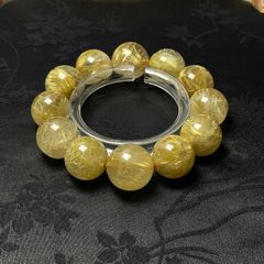 数珠 ブレスレット ルチルクォーツ 針水晶 数珠入れ付き 開運 風水 