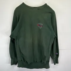 古着 90's/90年代 チャンピオン Champion USA製 スウェット 大きいサイズ リバースウィーブ 刺繍ロゴ クルーネック トレーナー 2XL  グリーン メンズ