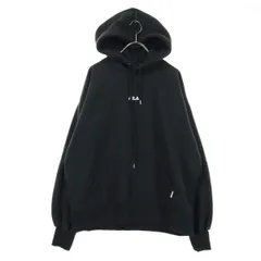 FILA フィラ 裏起毛 ロゴ刺繍 長袖 スウェットパーカー F ブラック レディース 古着